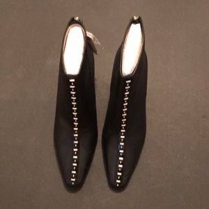 Leather boots with metal detail worn once